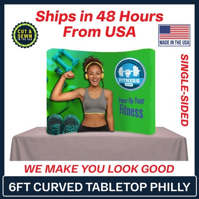 Philly 6' Tabletop Curved Single-Sided Display Kit - Made in the USA